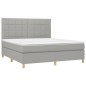vidaXL Cama box spring con colchón tela gris claro 160x200 cm vidaXL Cama box spring con colchón tela gris claro 160x200 cm