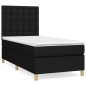 vidaXL Cama box spring con colchón tela negro 100x200 cm vidaXL Cama box spring con colchón tela negro 100x200 cm