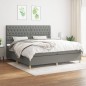 vidaXL Cama box spring con colchón tela gris oscuro 200x200 cm vidaXL Cama box spring con colchón tela gris oscuro 200x200 cm