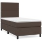 vidaXL Cama box spring con colchón cuero sintético marrón 100x200 cm vidaXL Cama box spring con colchón cuero sintético marrón 100x200 cm
