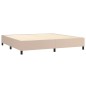 vidaXL Cama box spring con colchón cuero sintético capuchino 200x200cm vidaXL Cama box spring con colchón cuero sintético capuchino 200x200cm