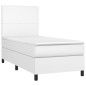 vidaXL Cama box spring con colchón cuero sintético blanco 90x190 cm vidaXL Cama box spring con colchón cuero sintético blanco 90x190 cm