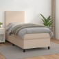 vidaXL Cama box spring con colchón cuero sintético capuchino 80x200 cm vidaXL Cama box spring con colchón cuero sintético capuchino 80x200 cm