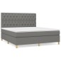vidaXL Cama box spring con colchón tela gris oscuro 160x200 cm vidaXL Cama box spring con colchón tela gris oscuro 160x200 cm