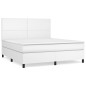 vidaXL Cama box spring con colchón cuero sintético blanco 160x200 cm vidaXL Cama box spring con colchón cuero sintético blanco 160x200 cm