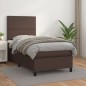 vidaXL Cama box spring con colchón cuero sintético marrón 90x200 cm vidaXL Cama box spring con colchón cuero sintético marrón 90x200 cm