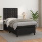 vidaXL Cama box spring con colchón cuero sintético negro 90x190 cm vidaXL Cama box spring con colchón cuero sintético negro 90x190 cm