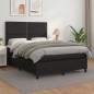 vidaXL Cama box spring con colchón cuero sintético negro 140x190 cm vidaXL Cama box spring con colchón cuero sintético negro 140x190 cm