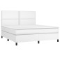 vidaXL Cama box spring con colchón cuero sintético blanco 180x200 cm vidaXL Cama box spring con colchón cuero sintético blanco 180x200 cm