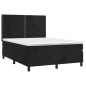 vidaXL Cama box spring con colchón terciopelo negro 140x200 cm vidaXL Cama box spring con colchón terciopelo negro 140x200 cm