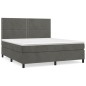 vidaXL Cama box spring con colchón terciopelo gris oscuro 180x200 cm vidaXL Cama box spring con colchón terciopelo gris oscuro 180x200 cm