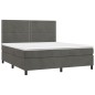 vidaXL Cama box spring con colchón terciopelo gris oscuro 180x200 cm vidaXL Cama box spring con colchón terciopelo gris oscuro 180x200 cm