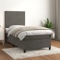 vidaXL Cama box spring con colchón terciopelo gris oscuro 100x200 cm vidaXL Cama box spring con colchón terciopelo gris oscuro 100x200 cm