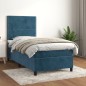 vidaXL Cama box spring con colchón terciopelo azul oscuro 80x200 cm vidaXL Cama box spring con colchón terciopelo azul oscuro 80x200 cm