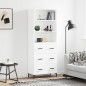 vidaXL Aparador alto madera contrachapada blanco 69,5x34x180 cm vidaXL Aparador alto madera contrachapada blanco 69,5x34x180 cm