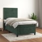 vidaXL Cama box spring con colchón terciopelo verde oscuro 100x200 cm vidaXL Cama box spring con colchón terciopelo verde oscuro 100x200 cm
