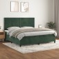 vidaXL Cama box spring con colchón terciopelo verde oscuro 200x200 cm vidaXL Cama box spring con colchón terciopelo verde oscuro 200x200 cm