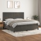 vidaXL Cama box spring con colchón terciopelo gris oscuro 200x200 cm vidaXL Cama box spring con colchón terciopelo gris oscuro 200x200 cm