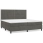 vidaXL Cama box spring con colchón terciopelo gris oscuro 200x200 cm vidaXL Cama box spring con colchón terciopelo gris oscuro 200x200 cm