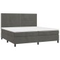 vidaXL Cama box spring con colchón terciopelo gris oscuro 200x200 cm vidaXL Cama box spring con colchón terciopelo gris oscuro 200x200 cm