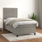 vidaXL Cama box spring con colchón terciopelo gris claro 90x190 cm vidaXL Cama box spring con colchón terciopelo gris claro 90x190 cm