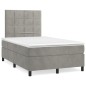 vidaXL Cama box spring con colchón terciopelo gris claro 120x200 cm vidaXL Cama box spring con colchón terciopelo gris claro 120x200 cm