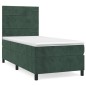 vidaXL Cama box spring con colchón terciopelo verde oscuro 100x200 cm vidaXL Cama box spring con colchón terciopelo verde oscuro 100x200 cm