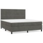 vidaXL Cama box spring con colchón terciopelo gris oscuro 180x200 cm vidaXL Cama box spring con colchón terciopelo gris oscuro 180x200 cm
