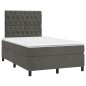 vidaXL Cama box spring con colchón terciopelo gris oscuro 120x200 cm vidaXL Cama box spring con colchón terciopelo gris oscuro 120x200 cm