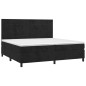 vidaXL Cama box spring con colchón terciopelo negro 200x200 cm vidaXL Cama box spring con colchón terciopelo negro 200x200 cm