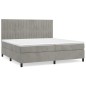 vidaXL Cama box spring con colchón terciopelo gris claro 200x200 cm