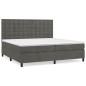 vidaXL Cama box spring con colchón terciopelo gris oscuro 200x200 cm vidaXL Cama box spring con colchón terciopelo gris oscuro 200x200 cm
