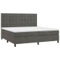 vidaXL Cama box spring con colchón terciopelo gris oscuro 200x200 cm vidaXL Cama box spring con colchón terciopelo gris oscuro 200x200 cm