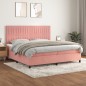 vidaXL Cama box spring con colchón terciopelo rosa 200x200 cm vidaXL Cama box spring con colchón terciopelo rosa 200x200 cm