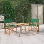 vidaXL Sillas de director 2 uds madera maciza de teca verde vidaXL Sillas de director 2 uds madera maciza de teca verde