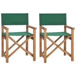 vidaXL Sillas de director 2 uds madera maciza de teca verde