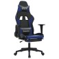 vidaXL Silla gaming con reposapiés cuero sintético negro azul vidaXL Silla gaming con reposapiés cuero sintético negro azul