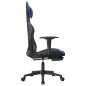 vidaXL Silla gaming con reposapiés cuero sintético negro azul vidaXL Silla gaming con reposapiés cuero sintético negro azul
