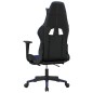 vidaXL Silla gaming con reposapiés cuero sintético negro azul vidaXL Silla gaming con reposapiés cuero sintético negro azul