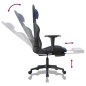 vidaXL Silla gaming con reposapiés cuero sintético negro azul vidaXL Silla gaming con reposapiés cuero sintético negro azul