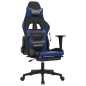 vidaXL Silla gaming con reposapiés cuero sintético negro azul vidaXL Silla gaming con reposapiés cuero sintético negro azul