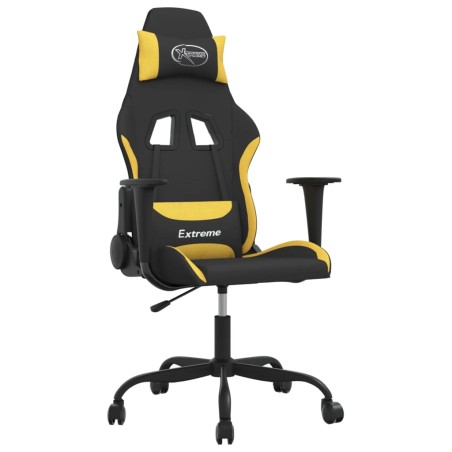 vidaXL Silla gaming tela amarillo y negro