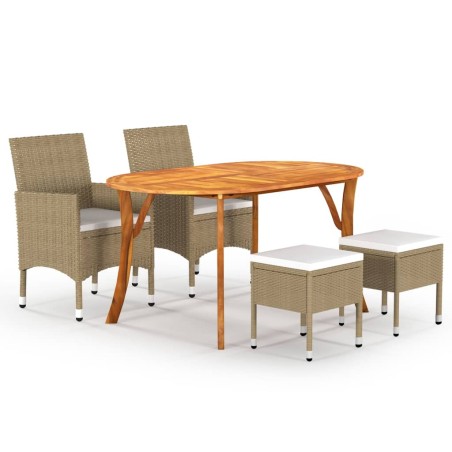 vidaXL Juego de comedor de jardín de 5 piezas beige