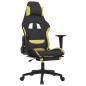 vidaXL Silla gaming con reposapiés tela verde claro y negro vidaXL Silla gaming con reposapiés tela verde claro y negro