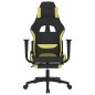 vidaXL Silla gaming con reposapiés tela verde claro y negro vidaXL Silla gaming con reposapiés tela verde claro y negro