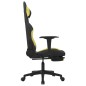 vidaXL Silla gaming con reposapiés tela verde claro y negro vidaXL Silla gaming con reposapiés tela verde claro y negro