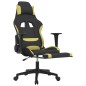 vidaXL Silla gaming con reposapiés tela verde claro y negro vidaXL Silla gaming con reposapiés tela verde claro y negro