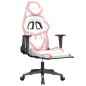 vidaXL Silla gaming con reposapiés cuero sintético blanco y rosa vidaXL Silla gaming con reposapiés cuero sintético blanco y rosa