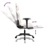 vidaXL Silla gaming con reposapiés cuero sintético blanco y rosa vidaXL Silla gaming con reposapiés cuero sintético blanco y rosa