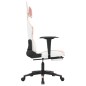 vidaXL Silla gaming con reposapiés cuero sintético blanco y rosa vidaXL Silla gaming con reposapiés cuero sintético blanco y rosa